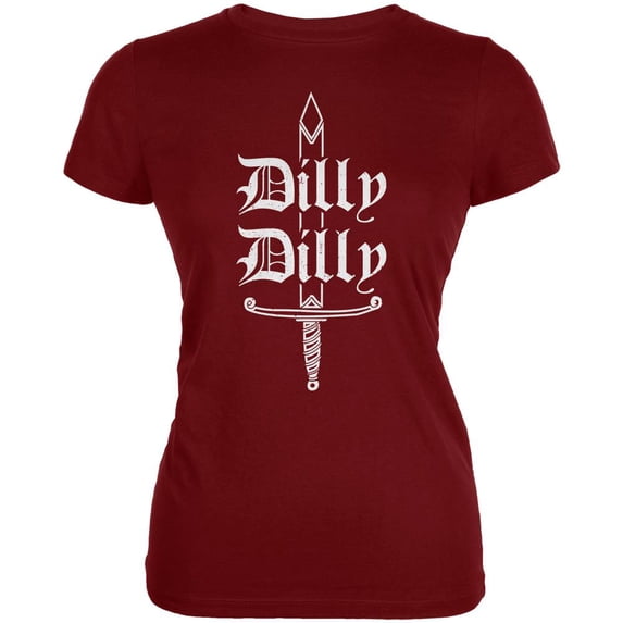 Dilly Dilly Sword Olde English Juniors Soft T Shirt Garnet Red MD