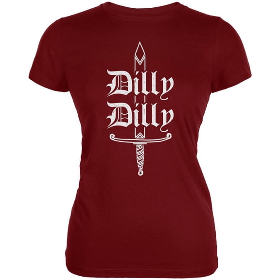 Dilly Dilly Sword Olde English Juniors Soft T Shirt Garnet Red MD