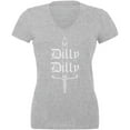 thumbnail image 1 of Dilly Dilly Sword Olde English Juniors V-Neck T Shirt Heather 2XL, 1 of 1