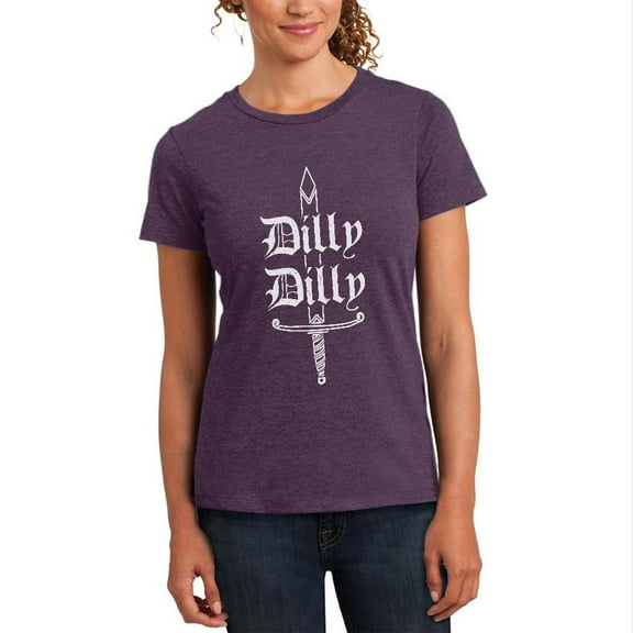 Dilly Dilly Sword Olde English Womens Soft Heather T Shirt Heathered Eggplant SM