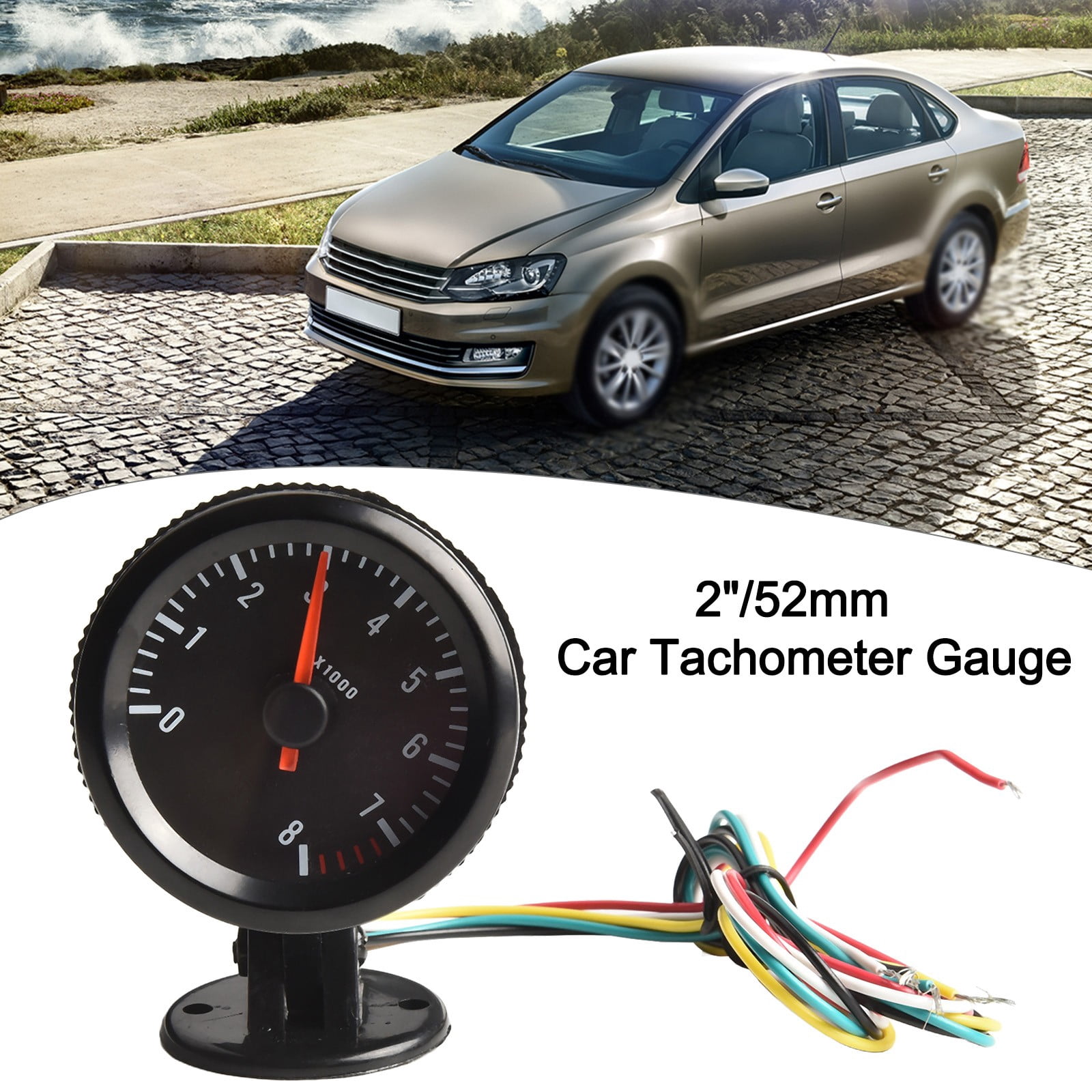 TBTOPONE ️2 52mm Car Tachometer Gauge Meter with LED Light 0-8000 RPM 12V | Philippines