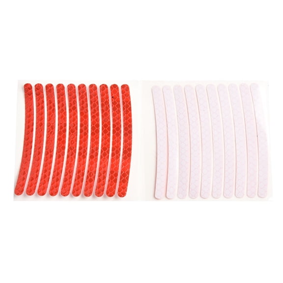 Diluopei 20Pcs Reflective Strip Stickers Wheel Hub Rim Stripe Tape Decal Car Accessories-Red