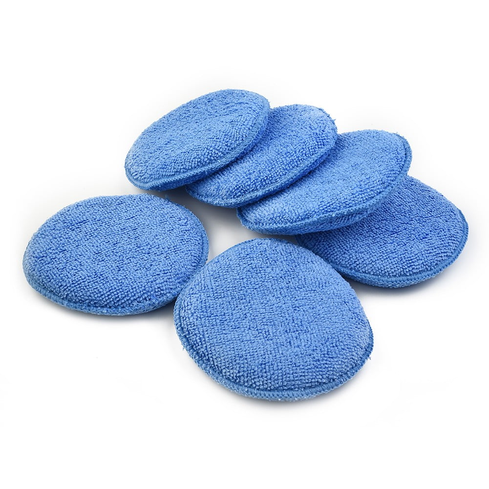 Diluopei 24Pcs 5Inch Car Applicator Cleaning Polish Pad Foam Sponge Microfiber Waxing