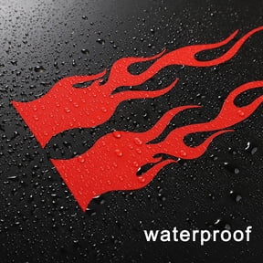 Diluopei 4 Pcs 5.9" Flame Reflective Sticker For Car Racing Laptop Skateboard Decal-Red