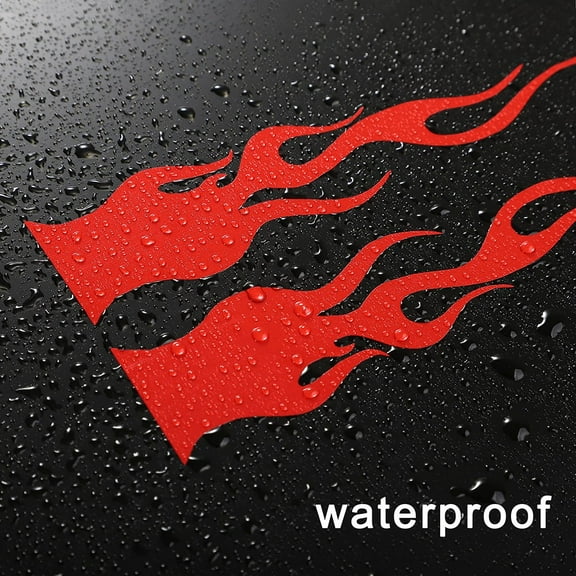 Diluopei 4 Pcs 5.9" Flame Reflective Sticker For Car Racing Laptop Skateboard Decal-Red