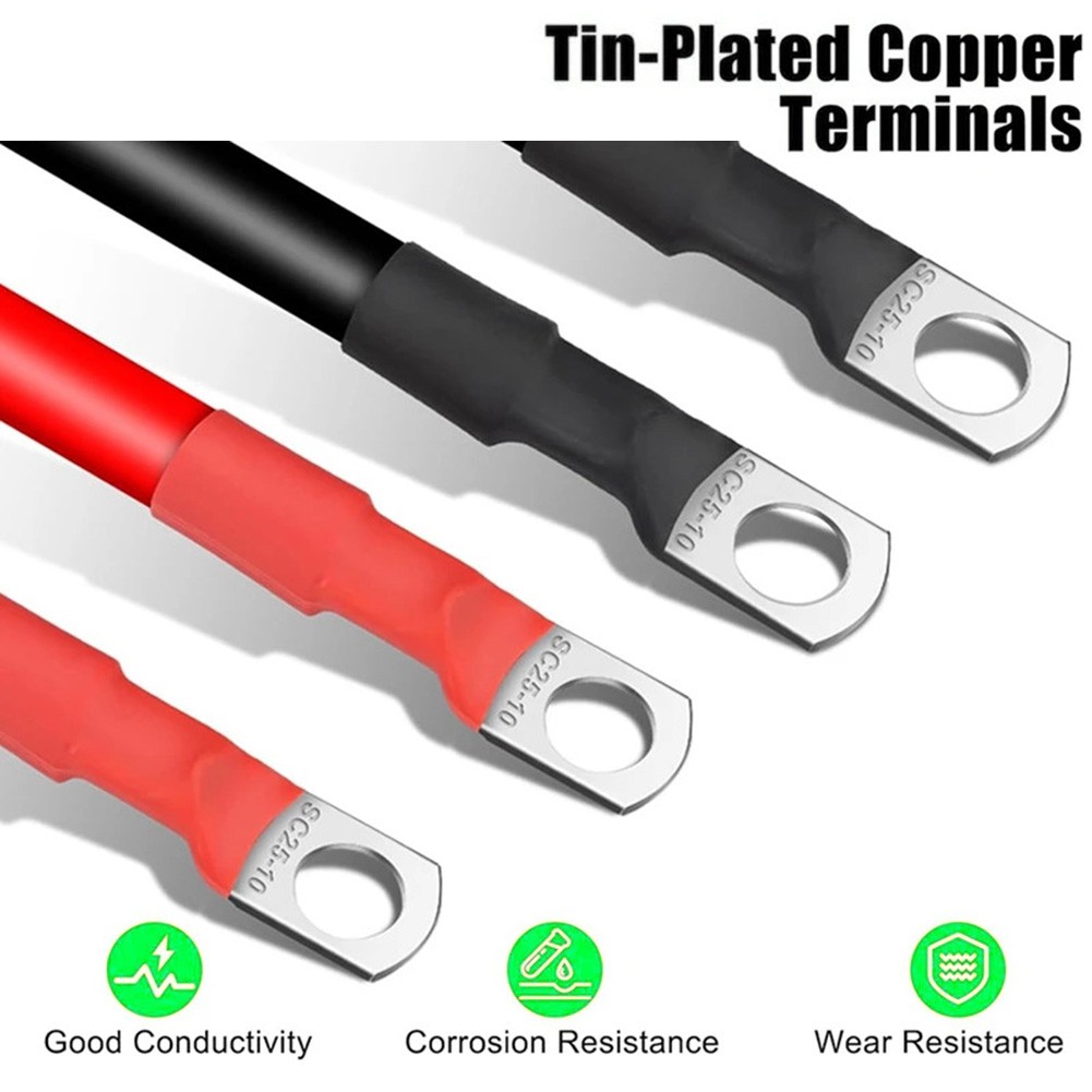Diluopei 6Pcs 4Awg Battery Cables 12Inch Marine Battery Inverter Cables Setfor Automotive