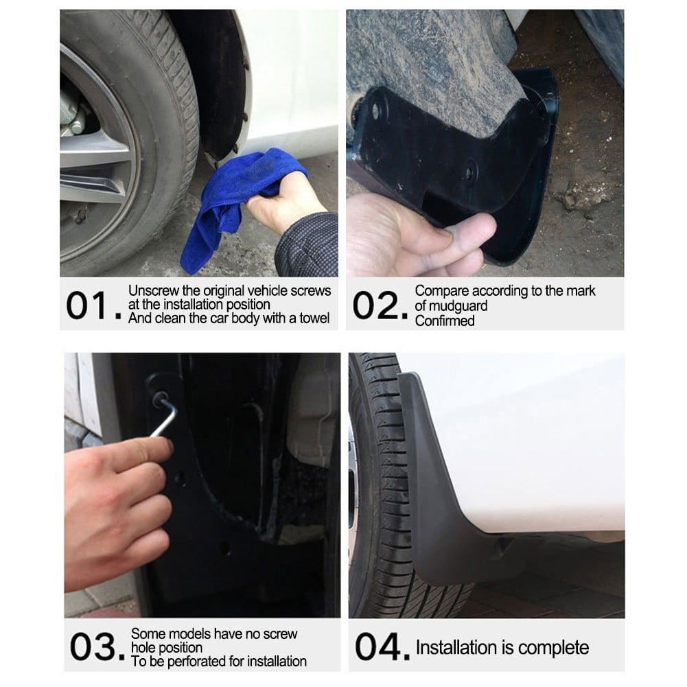 Diluopei Mud Flaps For Kia For Rio Ub Sedan 2012-2017 Front Rear Deluxe Molded Splash Guard