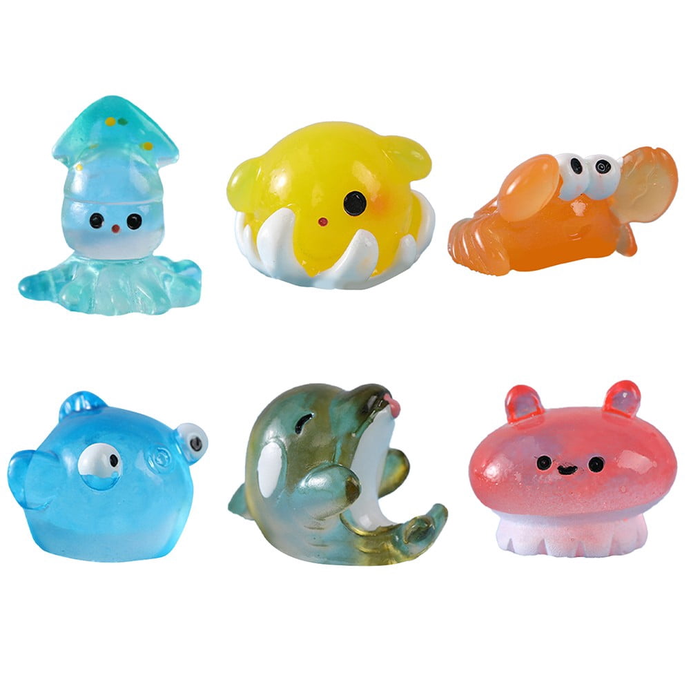 Esenthy 10Pcs Glow-in-Dark Mushroom Resin Figurines - Mini Decor For Car Dashboard, Plants, Crafts