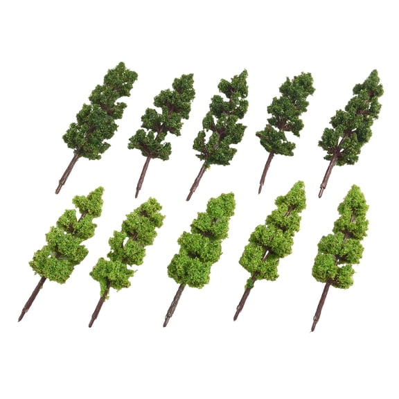 Diluopel 20Pcs Miniature Landscape Scenery Train Railways Trees Model Scale 1:200 Green