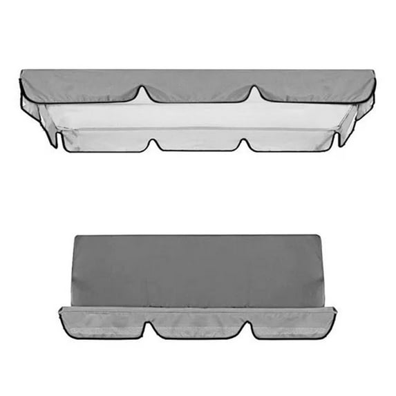 Diluopel Garden Swing Canopy Seats Replacement Set 3 Seats Covers + Swing Canopy Cover-Gray 164X114X15Cm