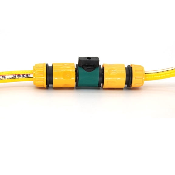 Diluopel Garden Watering Hose Two-Way Nipple Connector With Switch Quick Connector