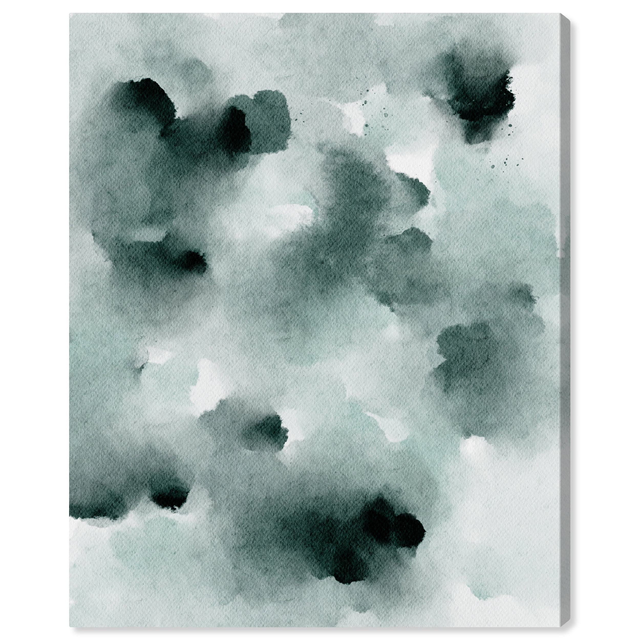 Diluted Smoke in the Snow Abstract Watercolor Canvas Art, 16" x 20"
