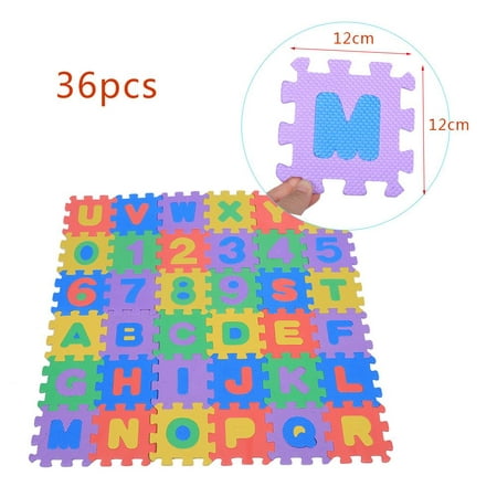 Dilwe 36Pcs Soft EVA Foam Play Mat Numbers & Letters Baby Children Kids Playing Crawling Pad Toys New, EVA Foam Kid Play Mat,EVA Foam Mat