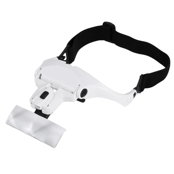 Dilwe 5 Lens Headset Magnifier with Led Lights, Hand Free Magnifying Glass Eyelash Extension Magnifier