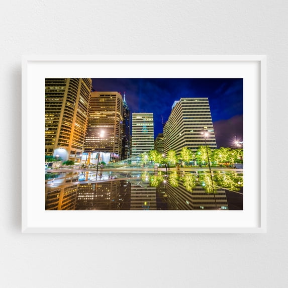 Dilworth Reflections - Philadelphia Pennsylvania Photography White Framed Wall Art Print 16 x 24 inches