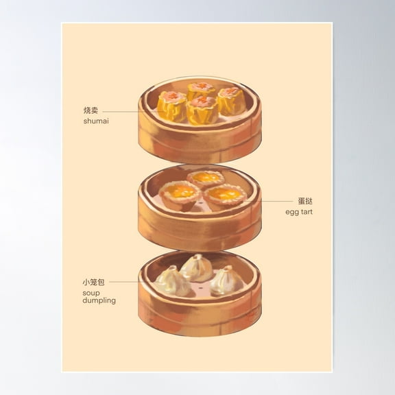 Dim Sum Axonometric Poster Wall Art, Modern Wall Decor For Living Room Bedroom, 8x12 UNFRAMED