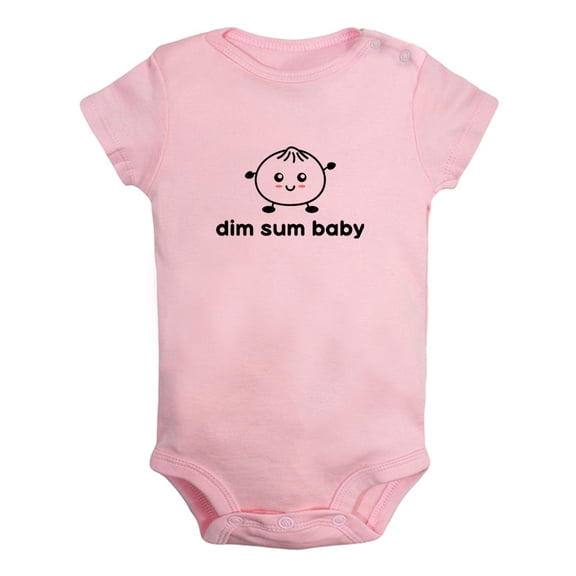 Dim Sum Baby Dimsum Bao Dumpling Funny Rompers For Babies, Newborn Baby Unisex Bodysuits, Infant Jumpsuits, Toddler 0-12 Months Kids One-Piece Oufits (Pink, 18-24 Months)