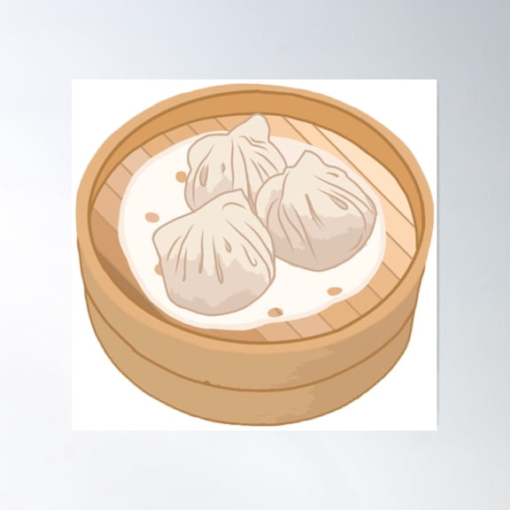 Dim Sum Chinese Food Poster Wall Art, Modern Wall Decor For Living Room Bedroom, 8x12 UNFRAMED