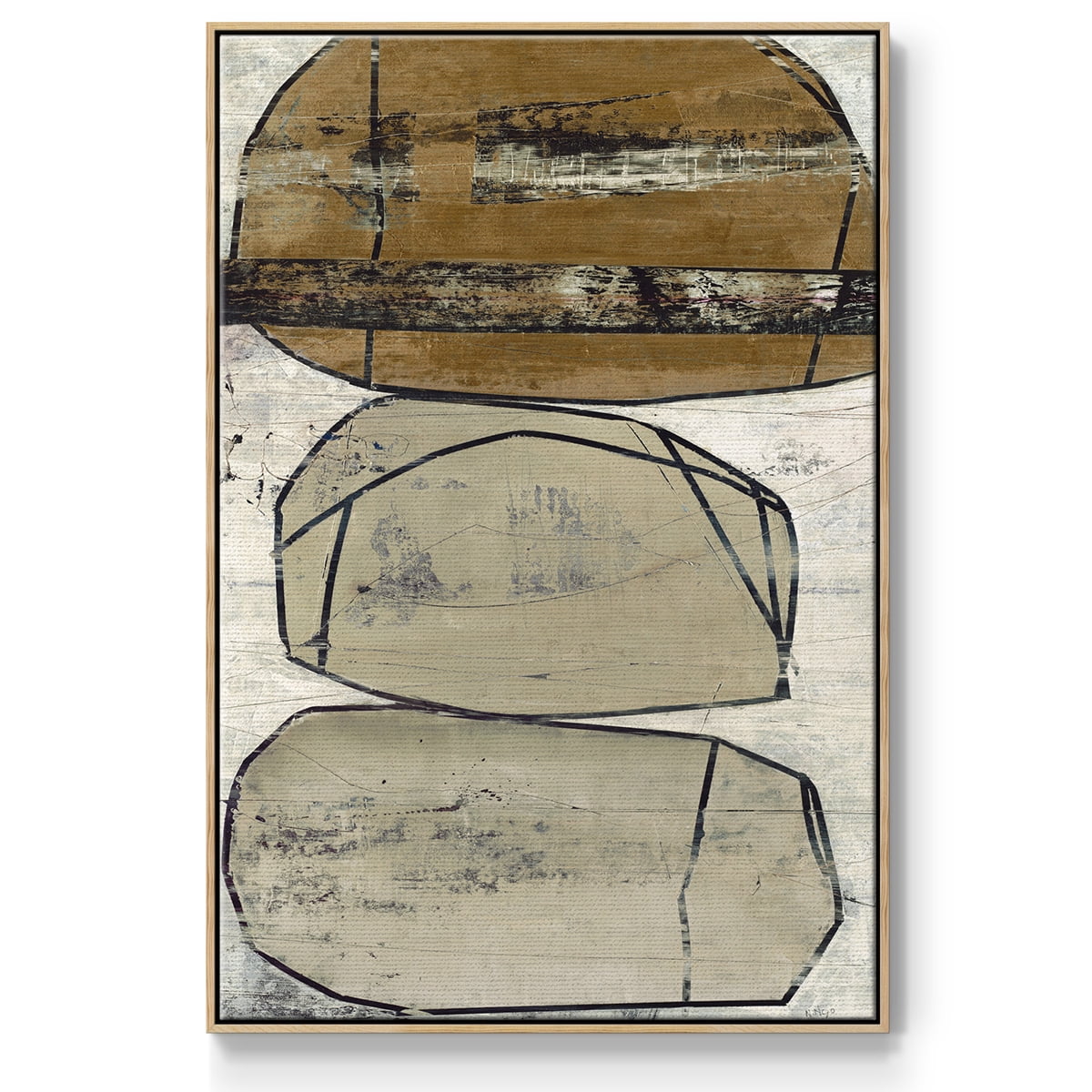 Dim Sum I Framed Premium Gallery Wrapped Canvas - Ready to Hang - 17 x 25 - Natural Wood Floating Frame