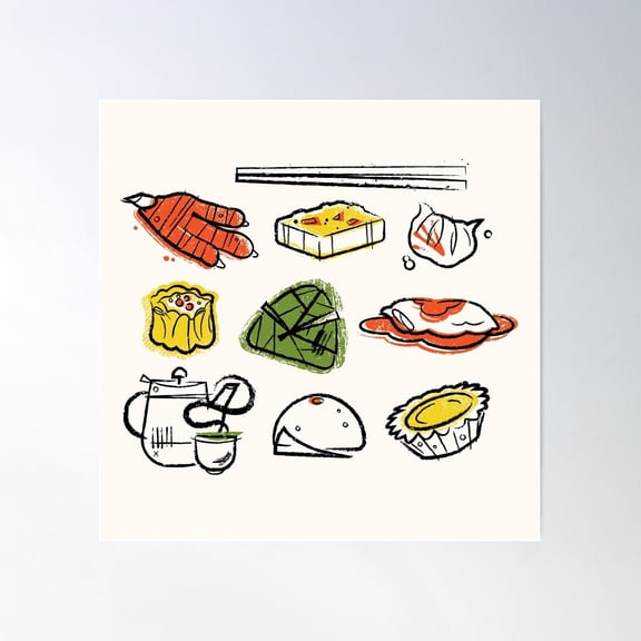 Dim Sum More Poster Wall Art, Modern Wall Decor For Living Room Bedroom, 30x30 UNFRAMED