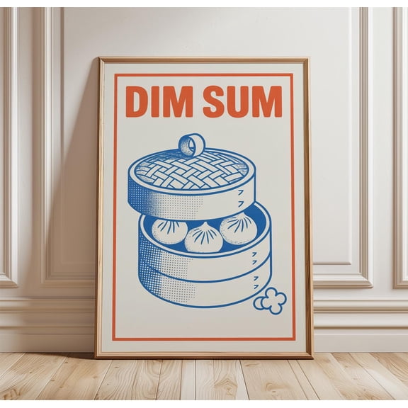 Dim Sum Poster | Chinese Food Wall Art | Dumpling Kitchen Decor | Asian Food Print | Minimal Line Art | Restaurant Style Wall Art, Poster Only