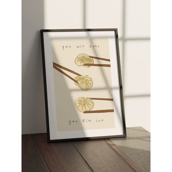 Dim Sum Print, Asian Food Kitchen Wall Art, Unframed Paper Poster 8x10in