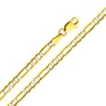 thumbnail image 1 of Dimaya Fine Jewelry 14K Two-Tone Gold 3.1-mm White Pave Light Figaro Chain Necklace (18 inch), 1 of 5