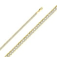 thumbnail image 1 of Dimaya Fine Jewelry 14K Two-Tone Gold 4.8-mm Regular White Pave Cuban Chain, 1 of 2