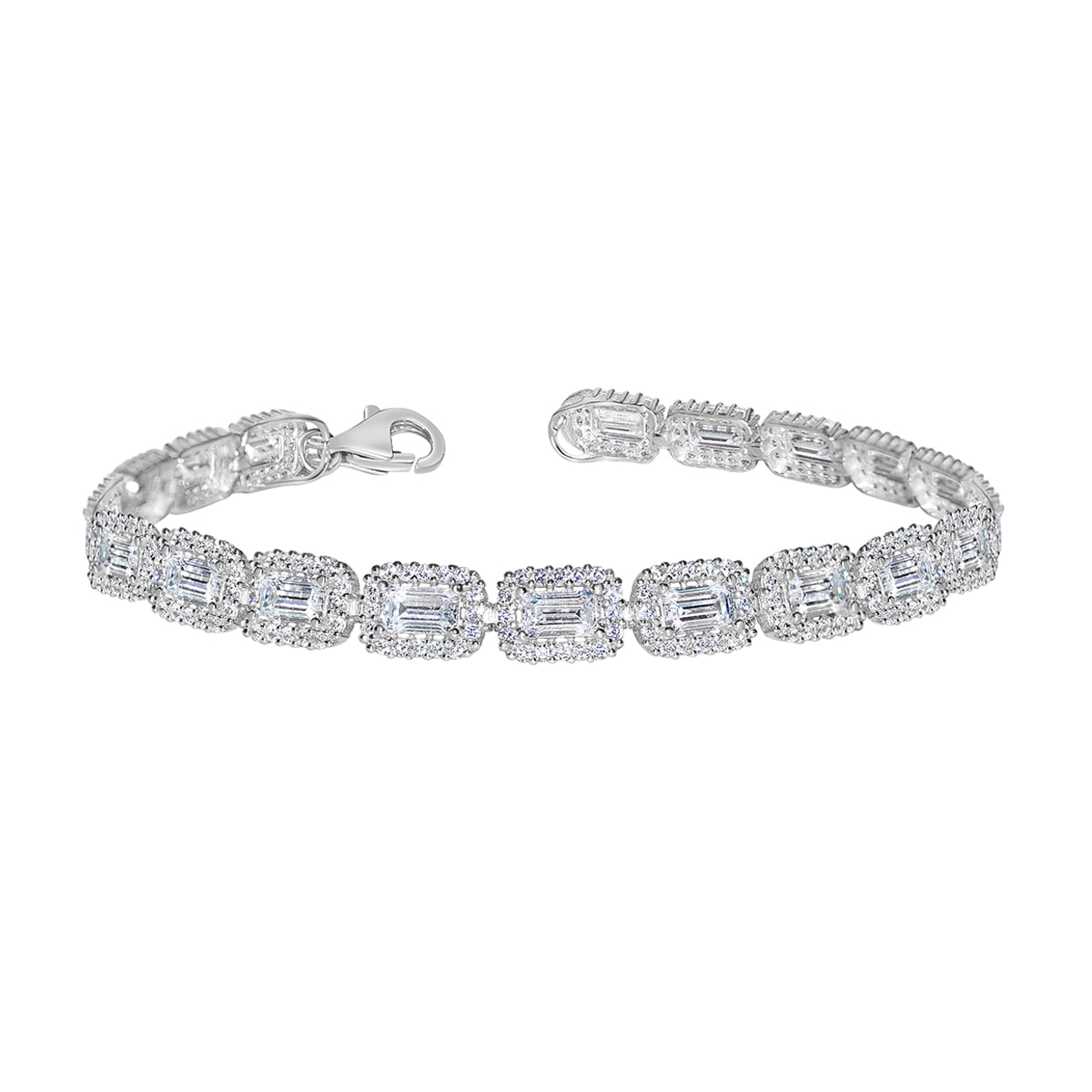 Dimaya Fine Jewelry 14K White Gold Swarovski Crystal Emerald Link Tennis Bracelet aa62fd49 6a36 4a3e 9f24 e294530121c5.772dbc62f9207a0908e3b4879dd3be52