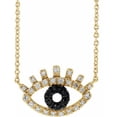 thumbnail image 1 of Dimaya Fine Jewelry 14K Yellow Gold 1/8 CTW Natural Black & White Diamond Evil Eye 18" Necklace, 1 of 2