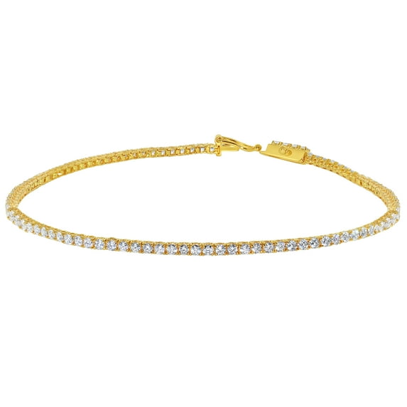 Dimaya Fine Jewelry 14K Yellow Gold 1.8-mm Round-cut Cubic Zirconia Tennis Bracelet