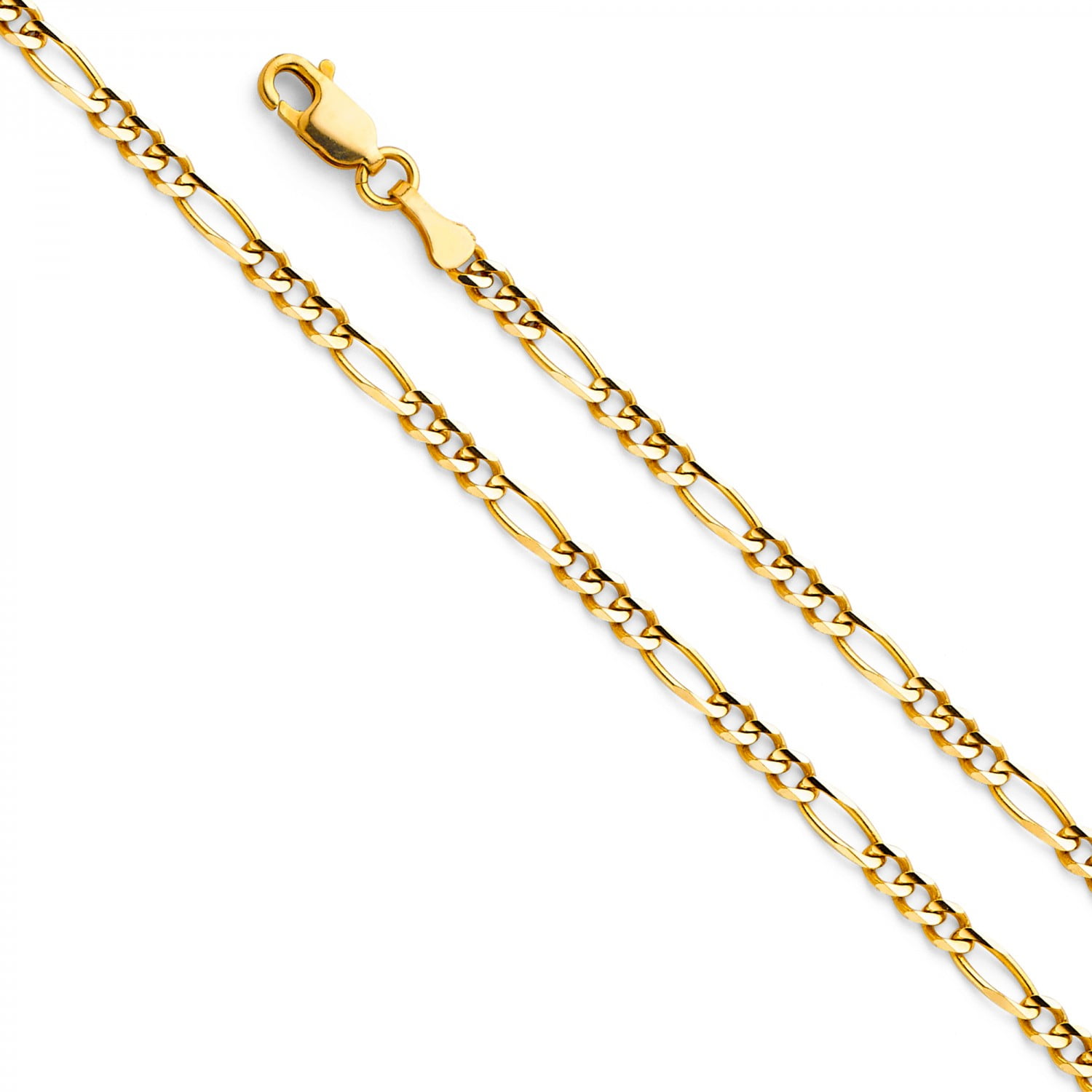Dimaya Fine Jewelry 14K Yellow Gold 3.1-mm Regular Concave 3+1 Figaro Chain