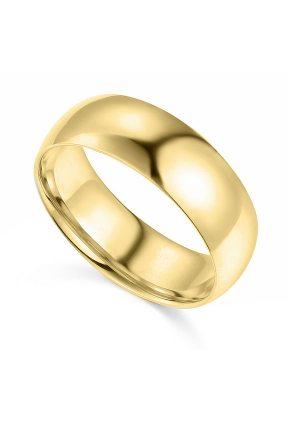 14K Yellow Gold 7-mm Unisex Comfort-Fit Polished Wedding Band