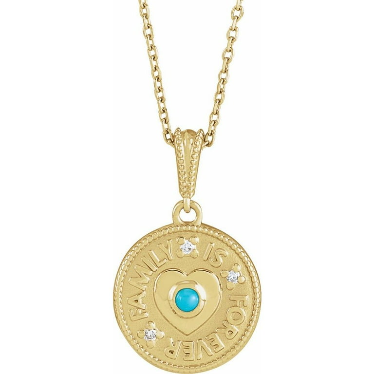 Dimaya Fine Jewelry 14K Yellow Gold Cabochon Natural Turquoise