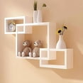 thumbnail image 1 of Dime Store Interlock Wall Mount Wall Shelf For Living Room And Home Wall Decor Items (Set of 3, Red), 1 of 2