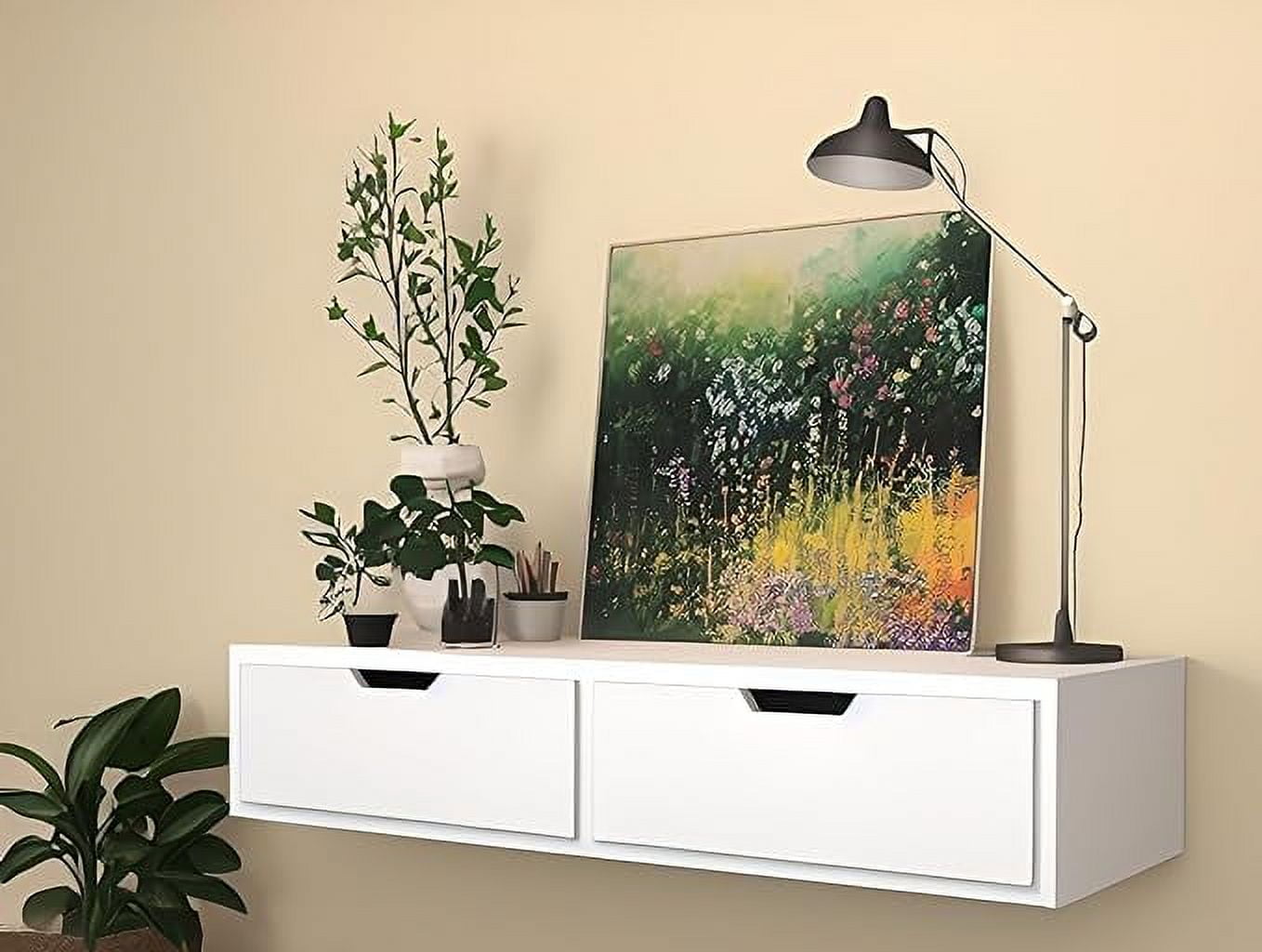 Dime Store Wall Mount Floating Wall Shelf With Drawer For Living Room