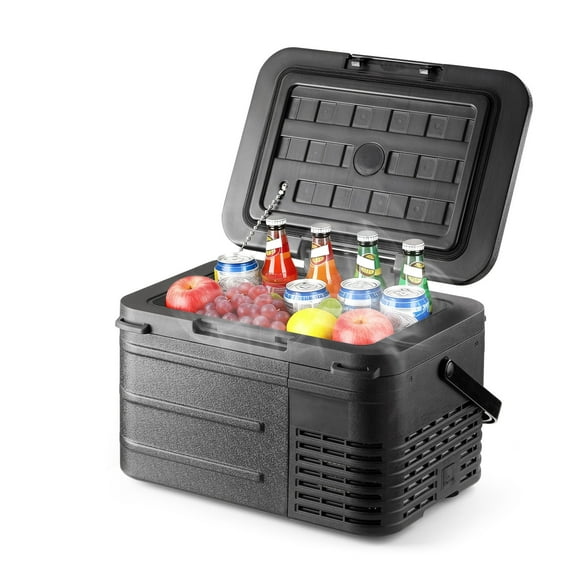 Dimedeal 12 V Car Refrigerator, 11QT Portable Electric Cooler, Compressor Fridge with Handle, -4℉-68℉, 12V/24V DC & 110-240V AC, Small Cooler for Truck, RV, Travel, Camping