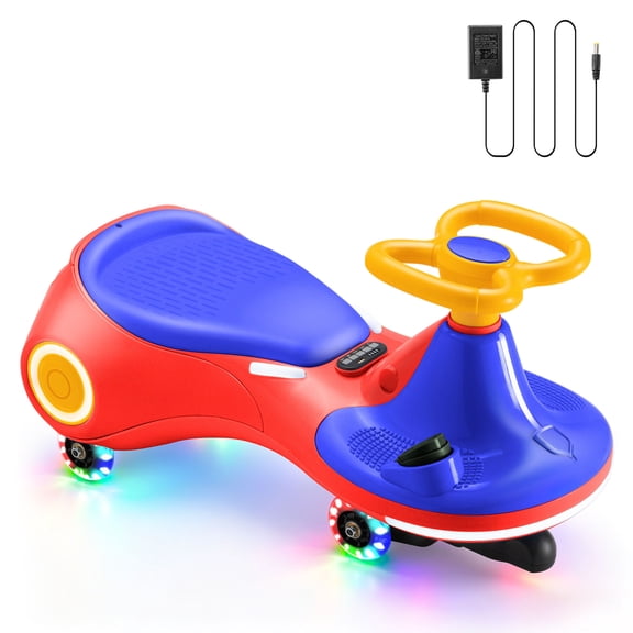 Dimedeal 3 in 1 Electric Wiggle Car for Kids, 12V Swing Vehicles, Flashing Wheel, Music, Max Load 160LBS, Rechargeable Battery, Anti-Rollover Ride-On Toy Car, Gift for 3+ Kids Indoor Outdoor