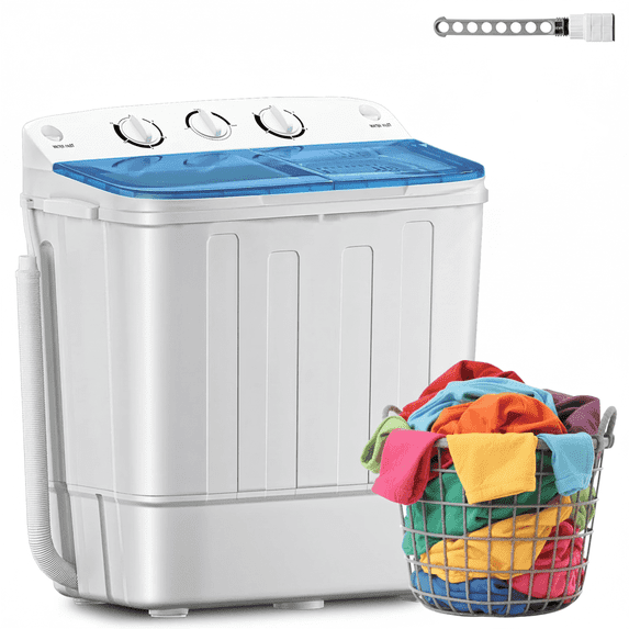 Dimedeal 18LBS Portable Twin Tub Washing Machine, Small Washer with 1 ...