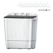 Dimedeal 18LBS Portable Twin Tub Mini Washing Machine, Washer & Spinner, Drying Rack & Hangers, Compact Laundry Machine Washer for Dorms, Apartment