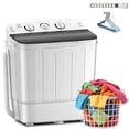 thumbnail image 1 of Dimedeal 18LBS Portable Twin Tub Washing Machine, Small Waher with 1 Drying Rack and 10 Hangers, Mini Compact Laundry Machine with Spinner, Mini Washer for Dorms, Apartment, 1 of 8