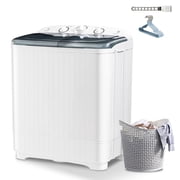 Dimedeal Portable 22lbs Twin Tub Mini Washing Machine, 13lbs Washer & 9lbs Spinner with Drying Rack&Hangers