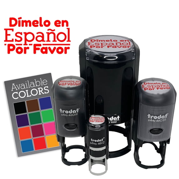 Dimelo en Espanol Por Favor In Spanish Please Teacher Stamp Self-Inking Rubber Stamp for Stamping Ink Stamper Crafting Planners - 1/2 Inch Mini - Purple Ink