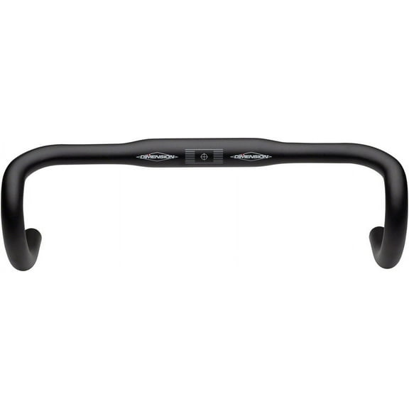 Dimension Flat Top Shallow Drop Handlebar 31.8mm Clamp 42cm Black Aluminum Road