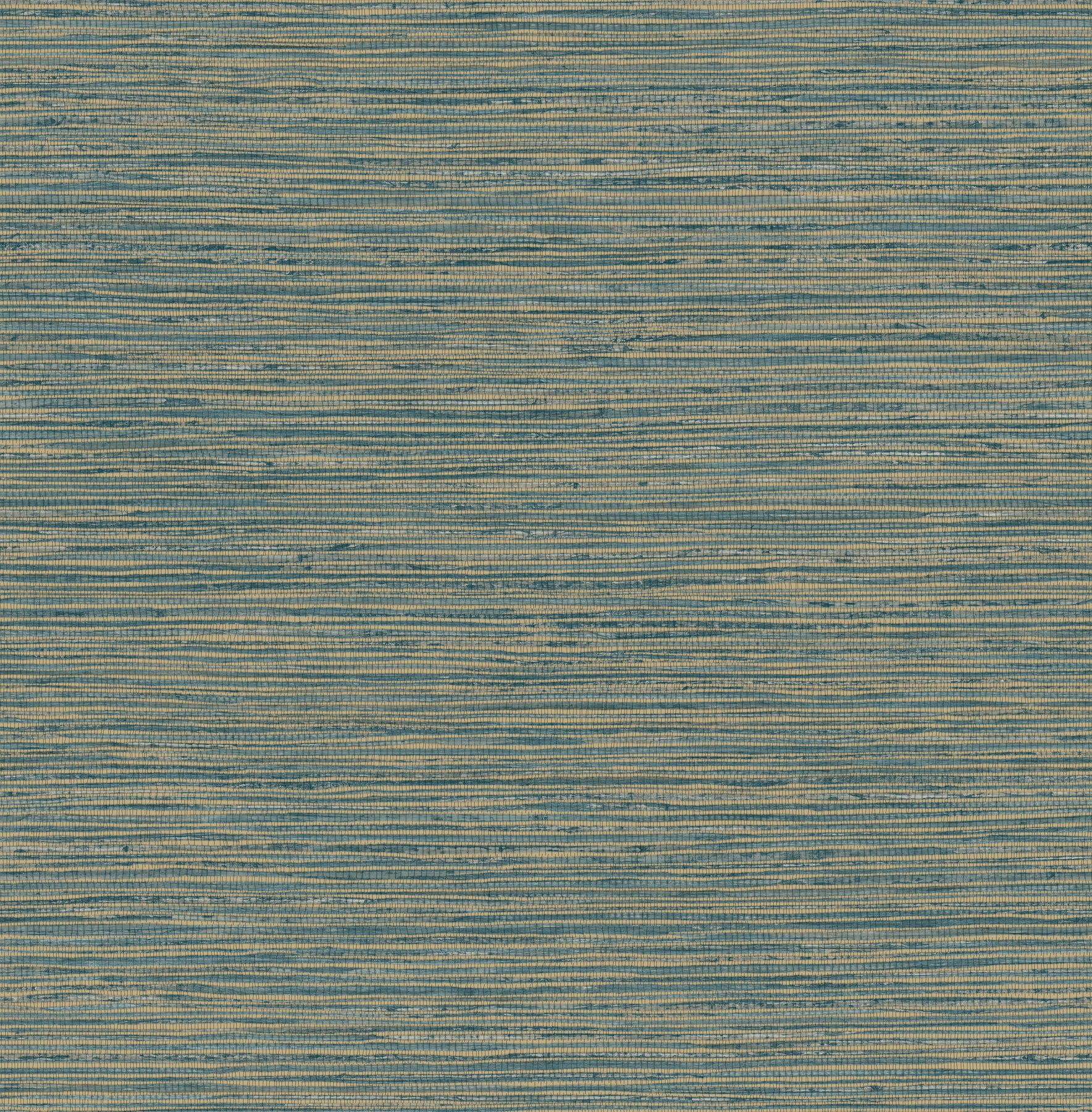 Teal and Gold Embossed Grasscloth Peel and Stick Wallpaper Roll
