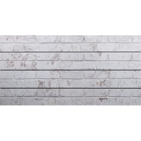 Dimensional Impact 2P-SW-BOP-W 3D Textured Slatwall - Brick Old Paint - White
