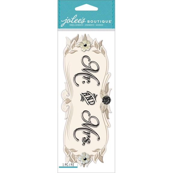 Dimensional Title Stickers, Mr. and Mrs.