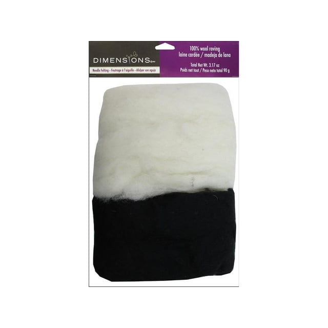Dimensions 100 Wool Roving 3.17oz White/Black