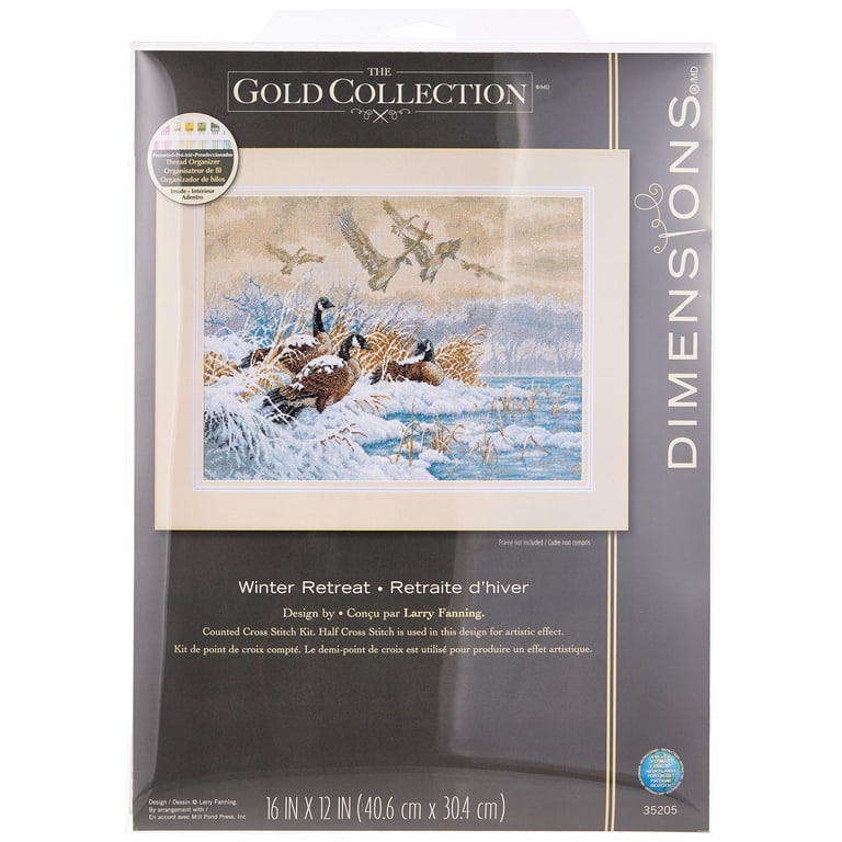 Kit Broderie Point De Croix Dimensions Gold - Couronne De Toutes Saisons 14x14