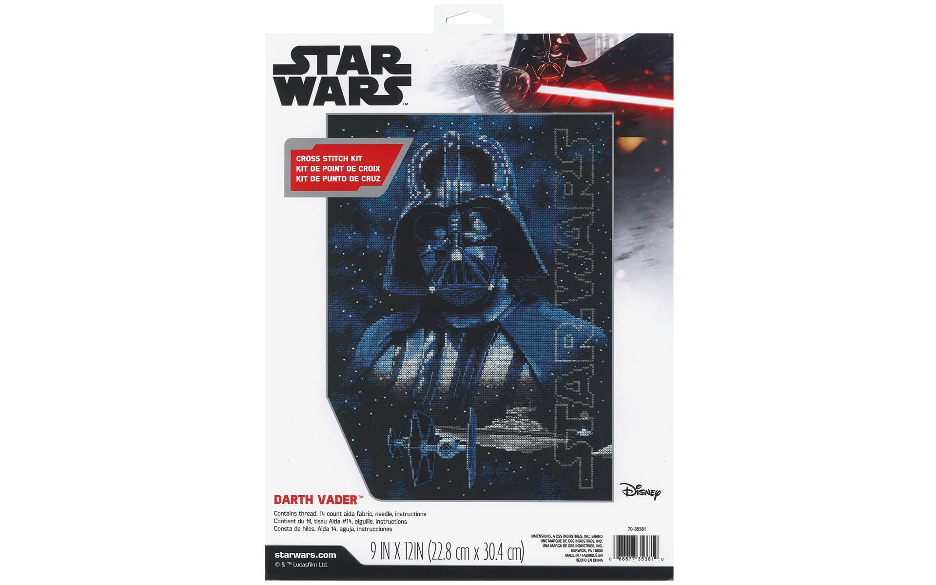 Dimensions 7035381 9 x 12 in. Star Wars Counted Cross Stitch Kit